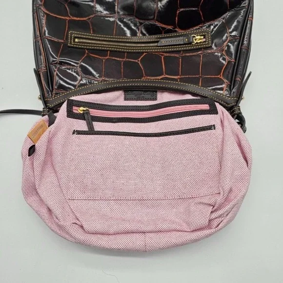 Dooney & Bourke Bag  Croco Embossed Leather  Handbag Purse J26917468 - Picture 12 of 16